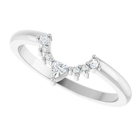 Platinum 1/10 CTW Natural Diamond Contour Band