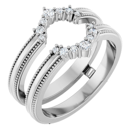 14K White Gold 1/6 CTW Lab-Grown Diamond Ring Guard