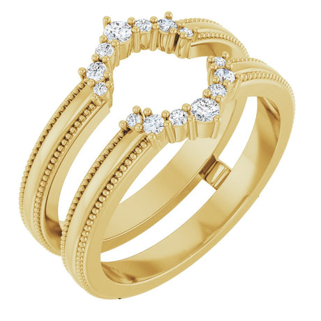 14K Yellow Gold 1/6 CTW Lab-Grown Diamond Ring Guard