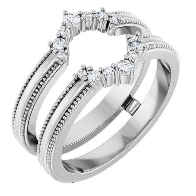 14K White Gold 1/6 CTW Lab-Grown Diamond Ring Guard