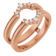 14K Rose Gold 1/6 CTW Natural Diamond Ring Guard