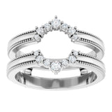 14K White 1/6 CTW Natural Diamond Ring Guard