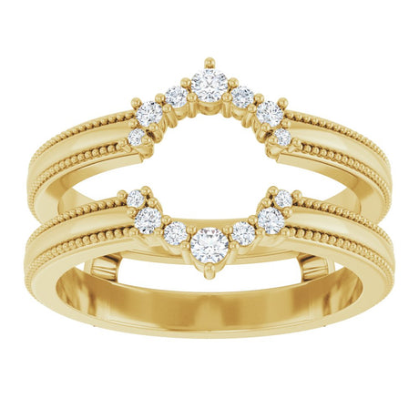 14K Yellow Gold 1/6 CTW Natural Diamond Ring Guard