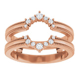14K Rose Gold 1/6 CTW Natural Diamond Ring Guard