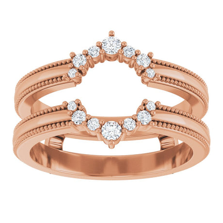 14K Rose Gold 1/6 CTW Natural Diamond Ring Guard