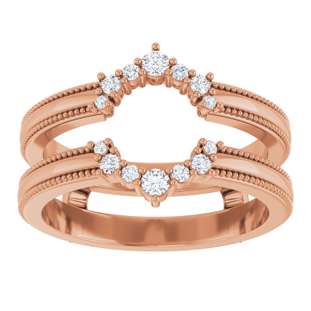 14K Rose Gold 1/6 CTW Natural Diamond Ring Guard