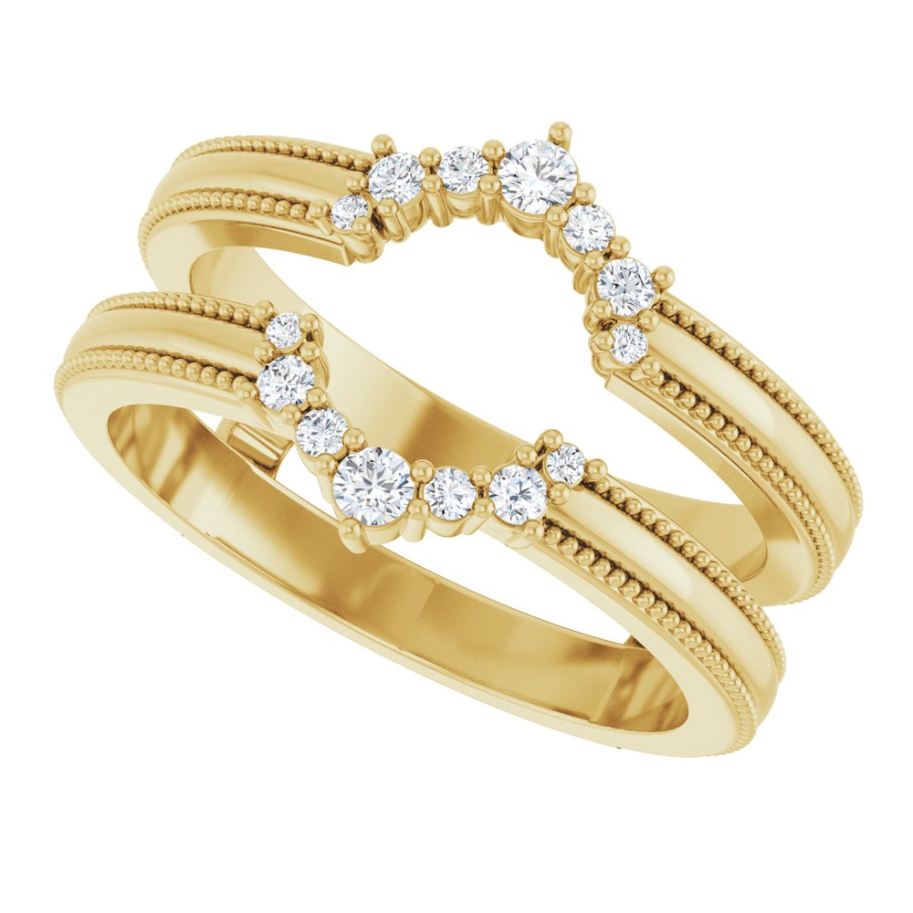 14K Yellow 1/6 CTW Natural Diamond Ring Guard