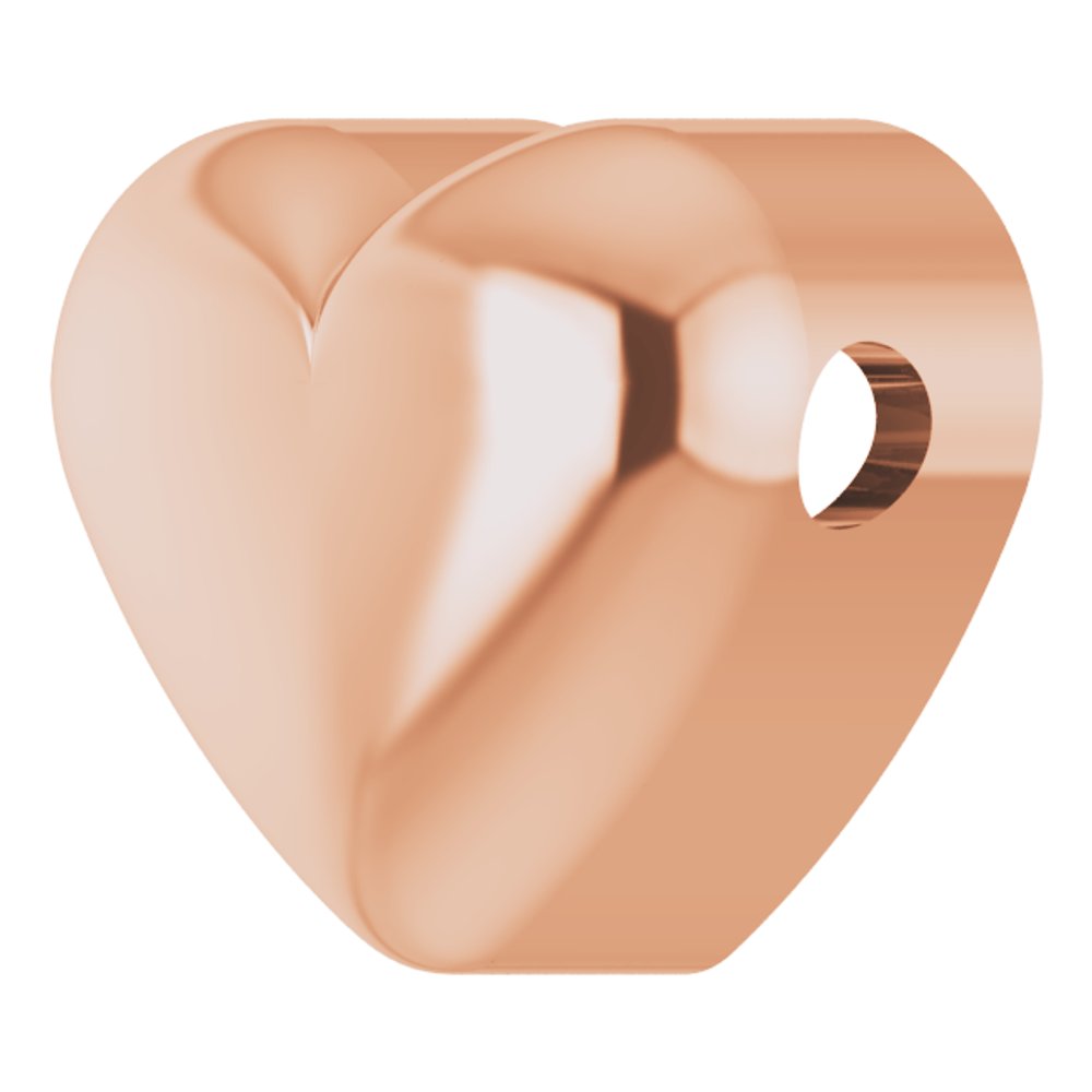 14K Rose Puffed Heart Pendant
