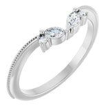 14K White 1/8 CTW Lab-Grown Diamond Contour Band