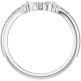 14K White 1/8 CTW Natural Diamond Contour Band