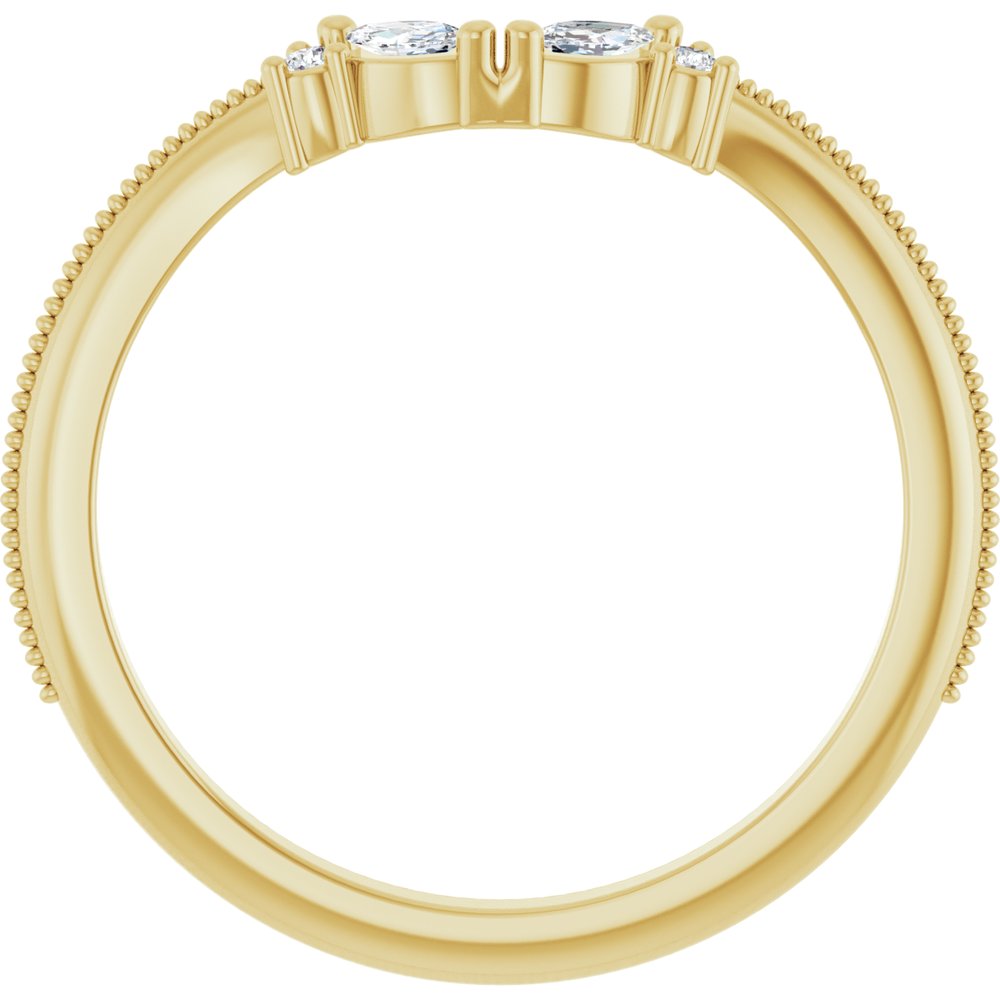 14K Yellow 1/8 CTW Natural Diamond Contour Band