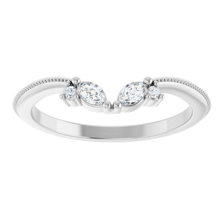 14K White 1/8 CTW Lab-Grown Diamond Contour Band