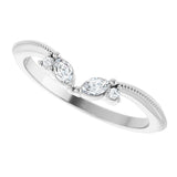 14K White 1/8 CTW Lab-Grown Diamond Contour Band