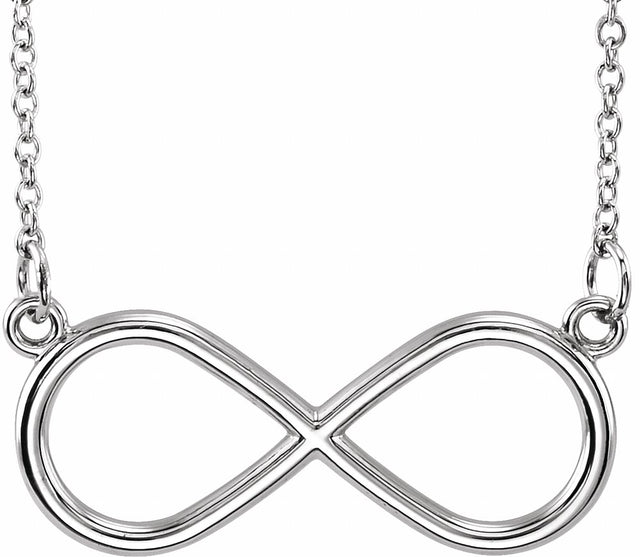 14K White Infinity 17" Necklace