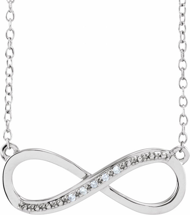 14K White .025 CTW Natural Diamond 16-18" Necklace