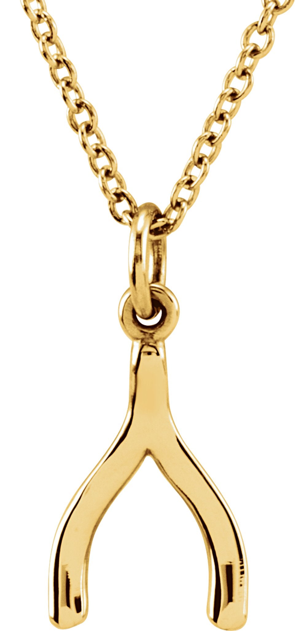 14K Yellow Tiny Posh® Wishbone 16-18" Necklace