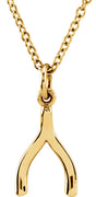 18K Yellow Vermeil Tiny Posh® Wishbone 16-18" Necklace