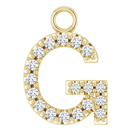 14K Yellow .06 CTW Natural Diamond Initial G Dangle