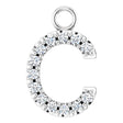 14K White .05 CTW Natural Diamond Initial C Dangle