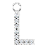 14K White .03 CTW Natural Diamond Initial L Dangle