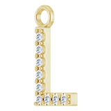 14K Yellow .03 CTW Natural Diamond Initial L Dangle