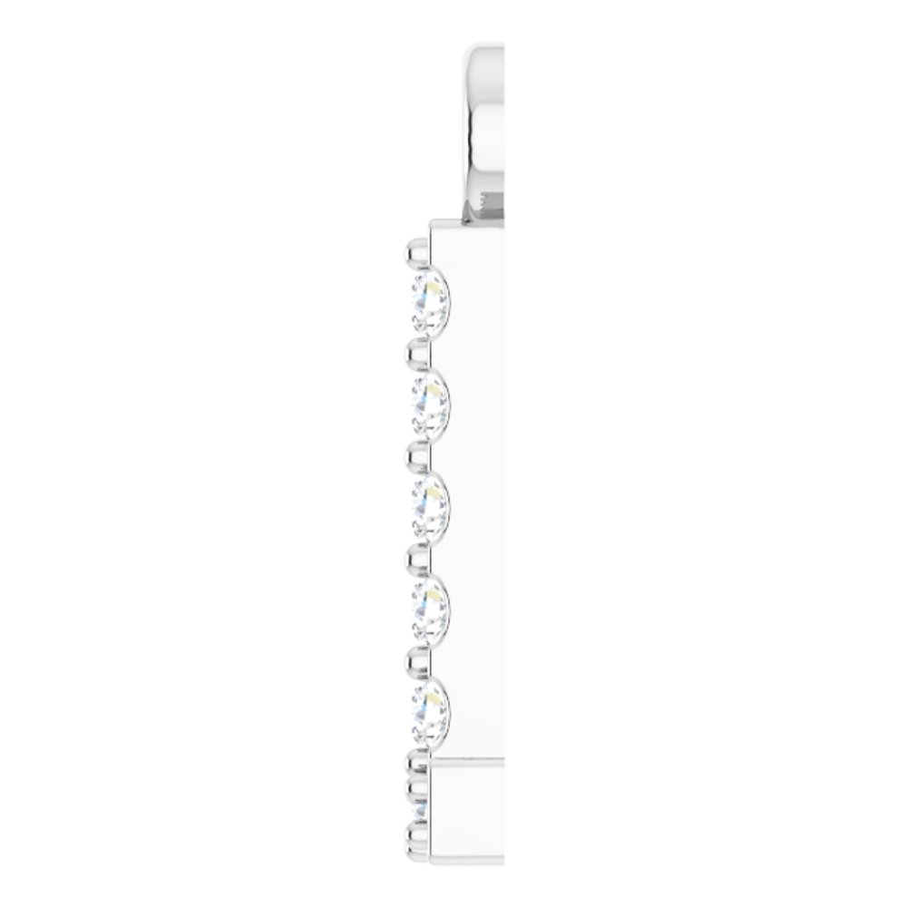 14K White .03 CTW Natural Diamond Initial L Dangle