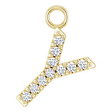 14K Yellow .04 CTW Natural Diamond Initial Y Dangle