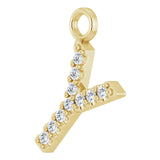 14K Yellow .04 CTW Natural Diamond Initial Y Dangle