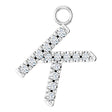 14K White .05 CTW Natural Diamond Initial K Dangle