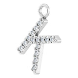 14K White .05 CTW Natural Diamond Initial K Dangle