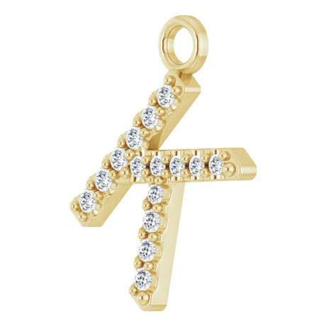 14K Yellow .05 CTW Natural Diamond Initial K Dangle