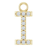 14K Yellow .04 CTW Natural Diamond Initial I Dangle