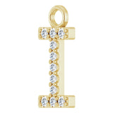 14K Yellow .04 CTW Natural Diamond Initial I Dangle