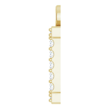 14K Yellow .04 CTW Natural Diamond Initial I Dangle