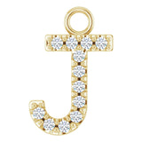 14K Yellow .05 CTW Natural Diamond Initial J Dangle