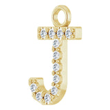 14K Yellow .05 CTW Natural Diamond Initial J Dangle