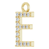 14K Yellow .06 CTW Natural Diamond Initial E Dangle