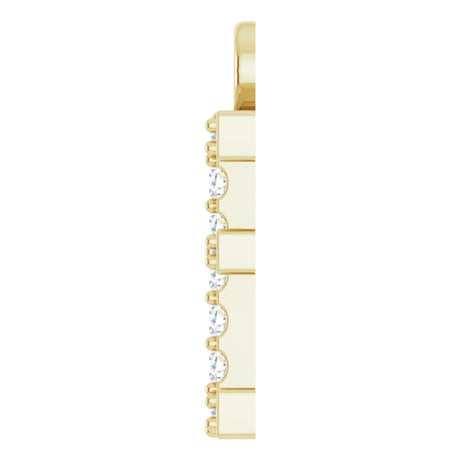 14K Yellow .06 CTW Natural Diamond Initial E Dangle