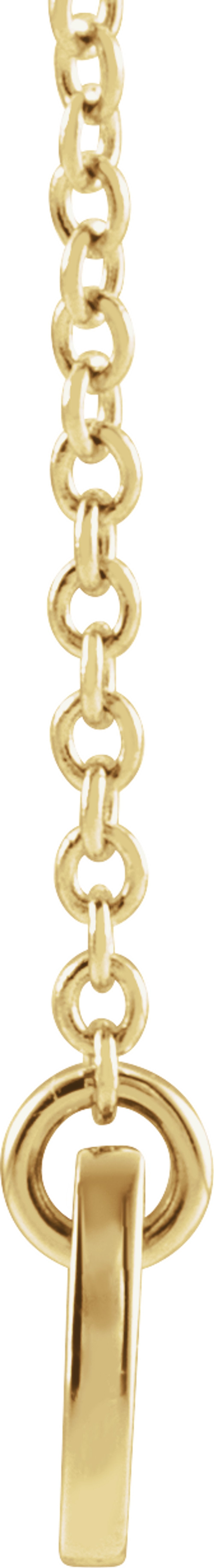 14K Yellow Gold Engravable Bar 18" Necklace
