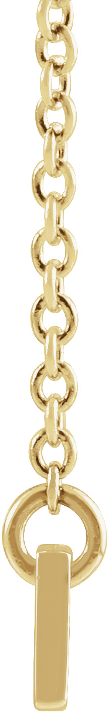 14K Yellow Gold Engravable Bar 16" Necklace