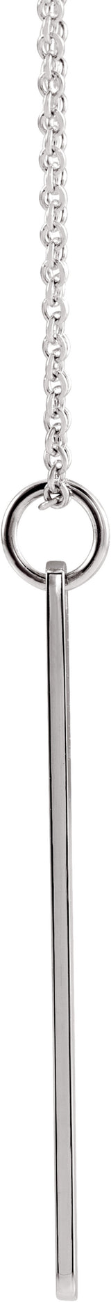 14K White Gold Engravable Bar 16-18" Necklace