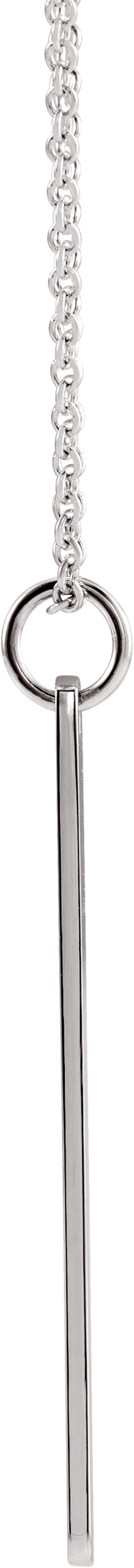 14K White Gold Engravable Bar 16-18" Necklace