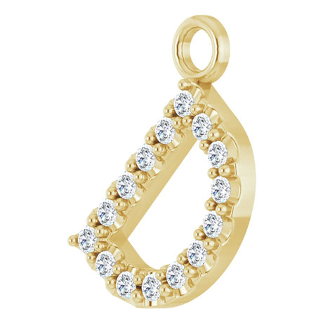 14K Yellow .06 CTW Natural Diamond Initial D Dangle