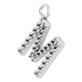 14K White .07 CTW Natural Diamond Initial M Dangle