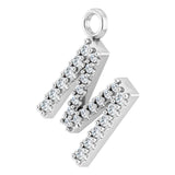 14K White .07 CTW Natural Diamond Initial M Dangle