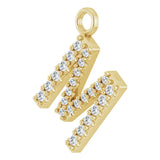 14K Yellow .07 CTW Natural Diamond Initial M Dangle