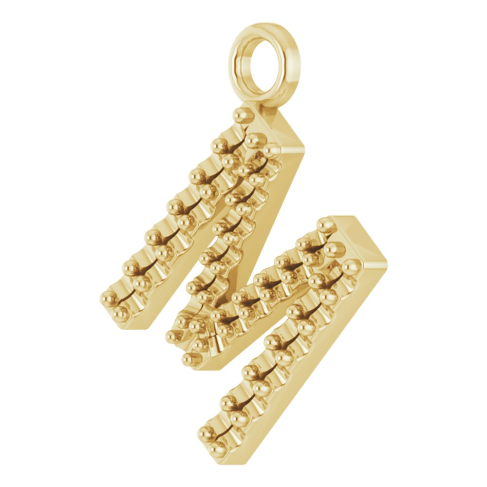 14K Yellow .07 CTW Natural Diamond Initial M Dangle