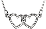 14K White Tiny Posh® Double Heart 16-18" Necklace 