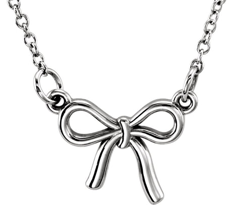 Sterling Silver Tiny Posh® Knotted Bow 16-18" Necklace 