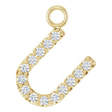 14K Yellow .05 CTW Natural Diamond Initial U Dangle